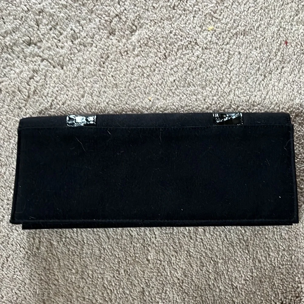 Black large wristlet clutch